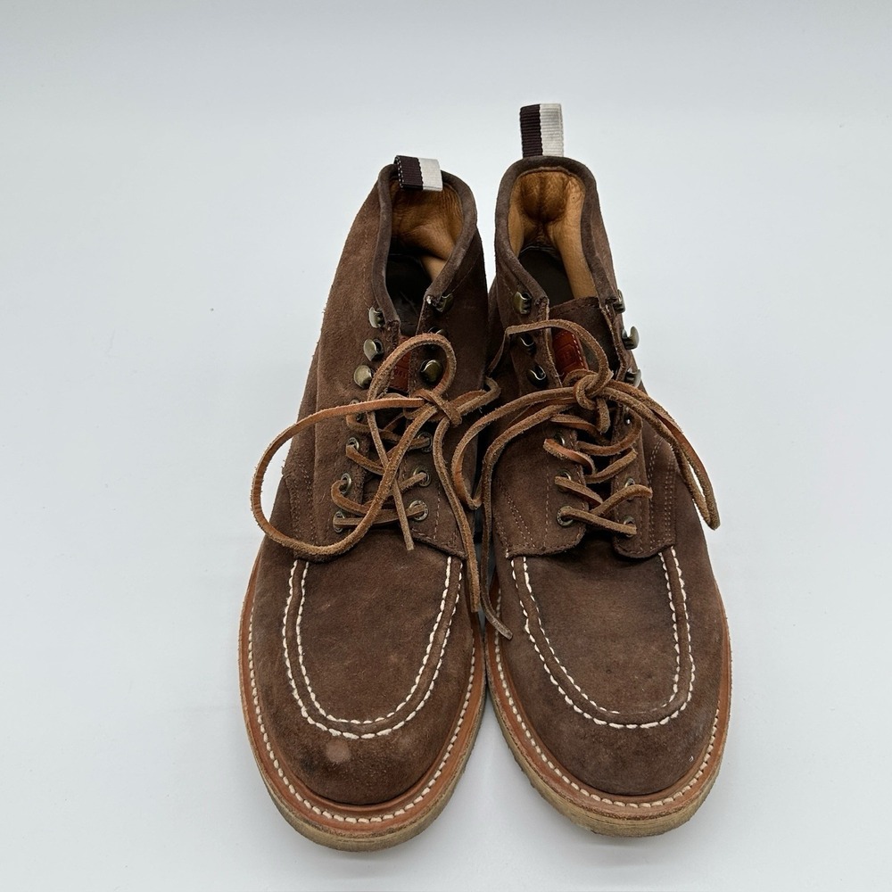 Coach Suede Derek Hiking Boots Brown‎ Leather Lace Up Moc Toe Chukka Mens 9M - Picture 8 of 14
